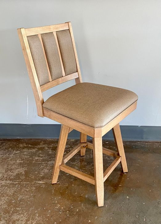 Logans Edge Brown High Back Swivel Counter Height Stool