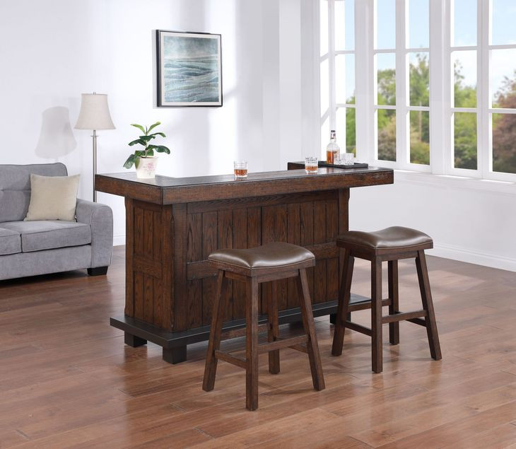 Gettysburg Dark Distressed 3 Door Bar Cabinet