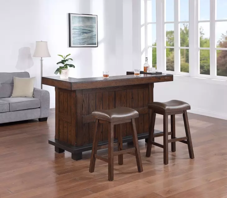 Gettysburg Dark Distressed 3 Door Bar Cabinet