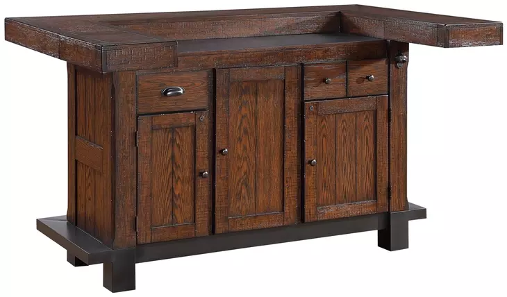 Gettysburg Dark Distressed 3 Door Bar Cabinet