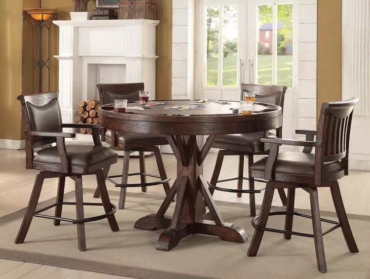 Gettysburg Dark Distressed Spectator Counter Height Stool