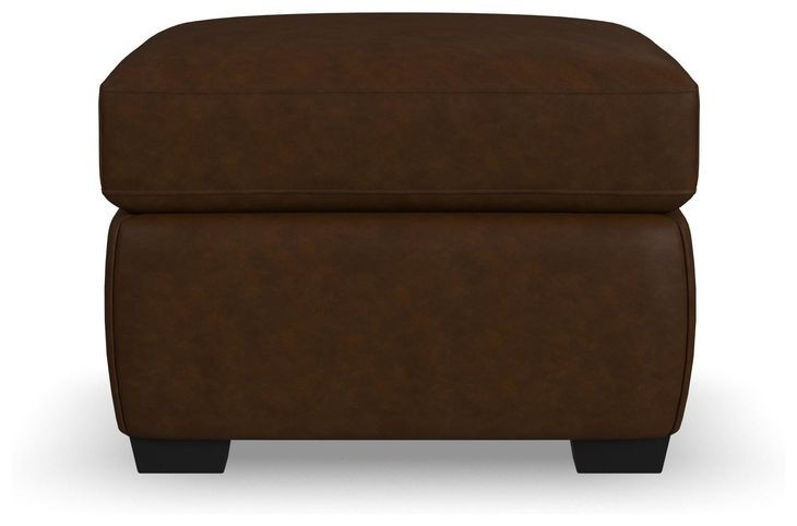 Hudson Dark Brown Leather Upholstered Rectangular Ottoman