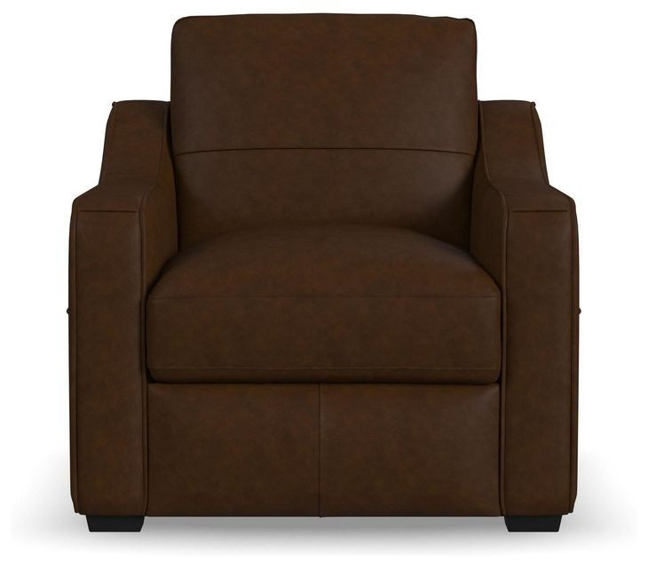Hudson Dark Brown Leather Upholstered Accent Chair