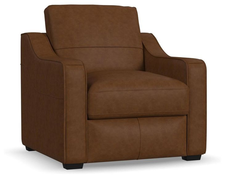 Hudson Brown Leather Upholstered Accent Chair