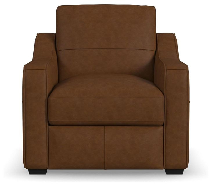 Hudson Brown Leather Upholstered Accent Chair