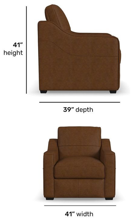 Hudson Brown Leather Upholstered Accent Chair