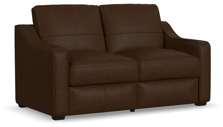 Hudson Dark Brown Leather 70" Loveseat