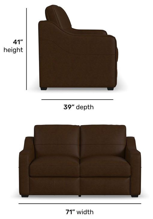 Hudson Dark Brown Leather 70" Loveseat