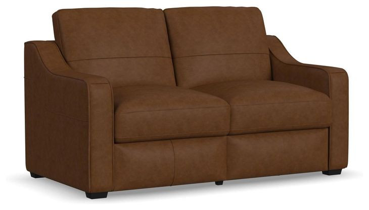 Hudson Brown Leather 70" Loveseat