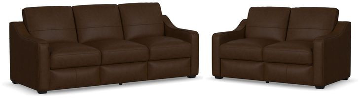 Hudson Dark Brown Leather Living Room Set