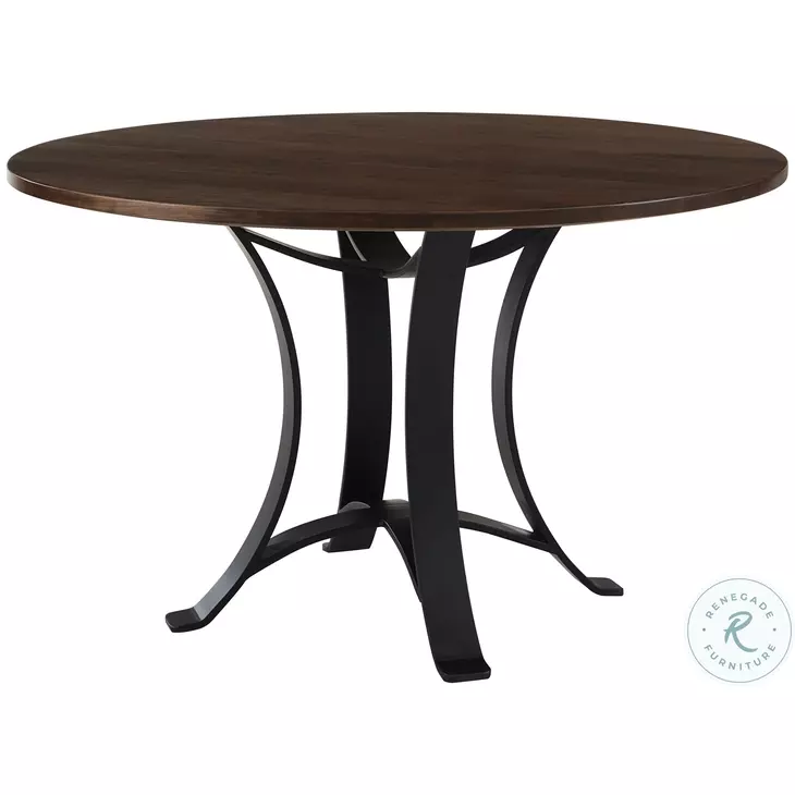 Ben And Erin Napier Dark Cherry And Metal 48" Round Dining Table