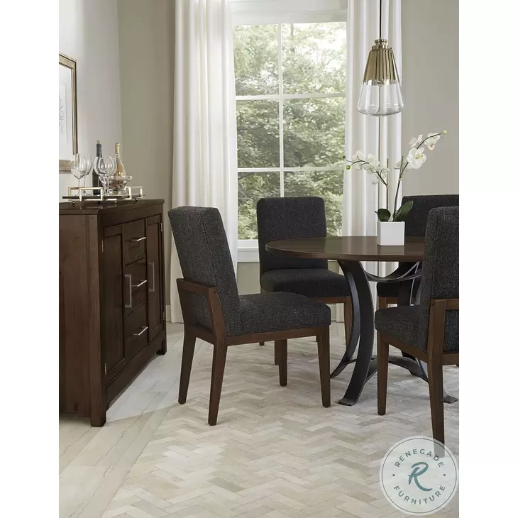 Ben And Erin Napier Dark Cherry And Black Performance Fabric Upholstered Side Chair Set Of 2