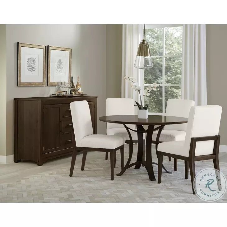 Ben And Erin Napier Dark Cherry And Metal 48" Round Dining Table