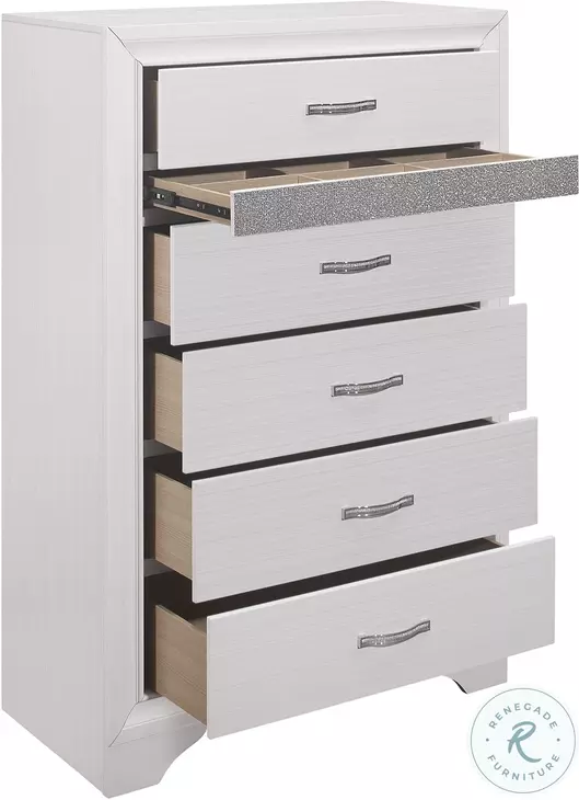 Luster White And Silver Glitter Storage Platform Bedroom Set From Home  Gallery Stores | Home Gallery Stores