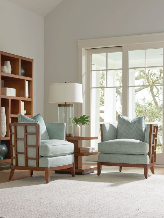 Ocean Club Abaco Green Upholstered Accent Chair with Pillow