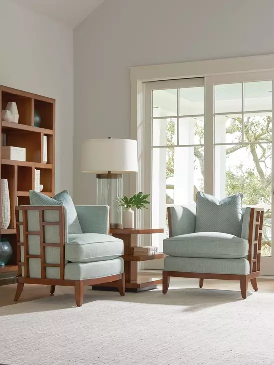 Ocean Club Abaco Green Upholstered Accent Chair with Pillow
