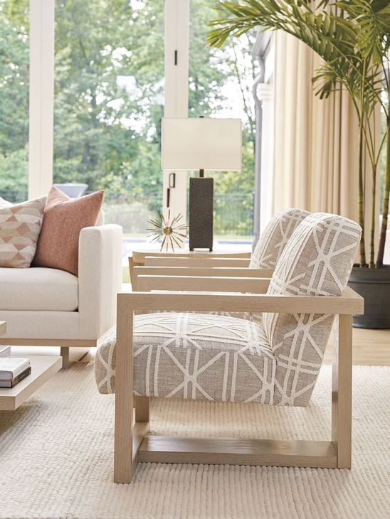 Sunset Key Flanders Beige and Tan Upholstered Accent Chair