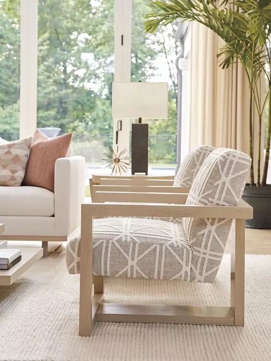 Sunset Key Flanders Beige and Tan Upholstered Accent Chair