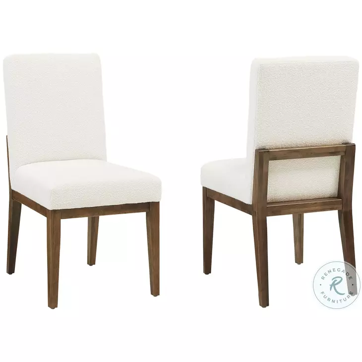 Ben And Erin Napier Medium Cherry And White Upholstered Side Chair Set of 2