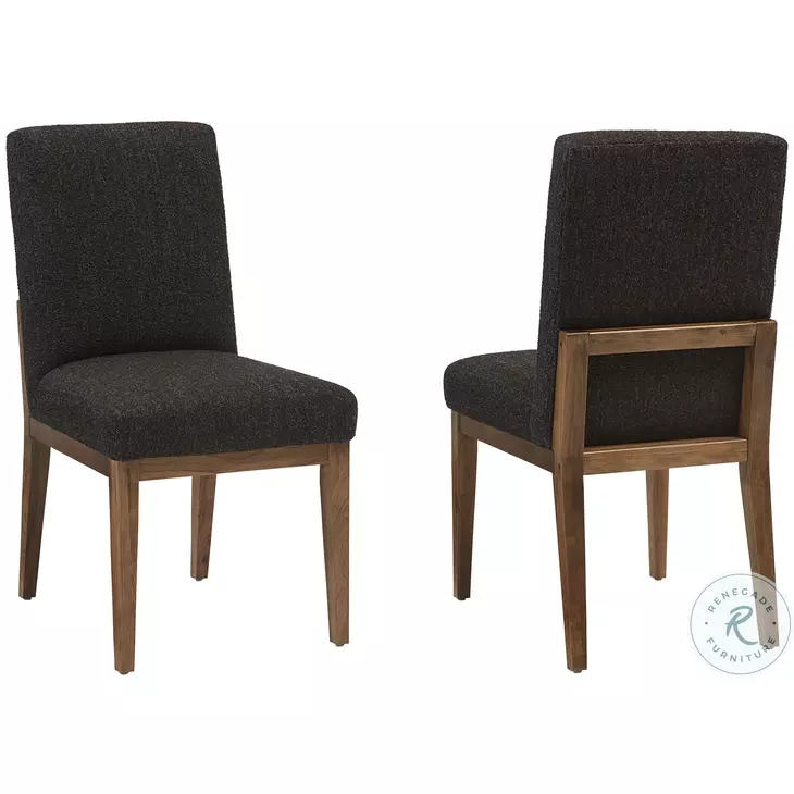 Ben And Erin Napier Medium Cherry And Black Performance Fabric Upholstered Side Chair Set of 2