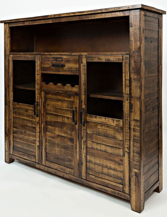 Cannon Valley Distressed Medium Brown Wine Cabinet