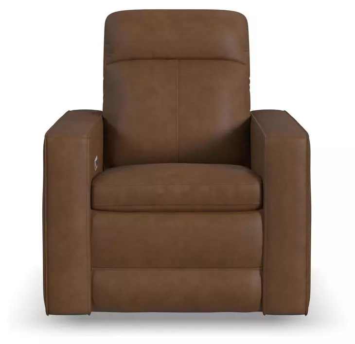 Dutch Cortado Brown Leather Zero Gravity Swivel Gliding Power Recliner with USB Charging and Heat Massage