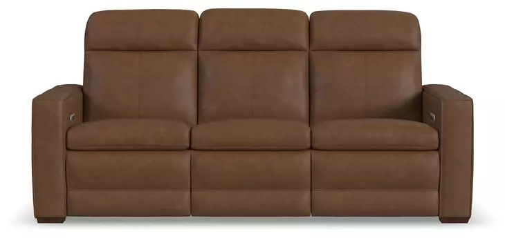 Dutch Cortado Brown Leather 91" Zero Gravity Power Reclining Sofa with Power Lumbar and USB Charging