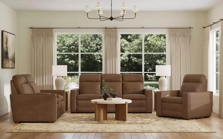 Dutch Cortado Brown Leather 91" Zero Gravity Power Reclining Sofa with Power Lumbar and USB Charging