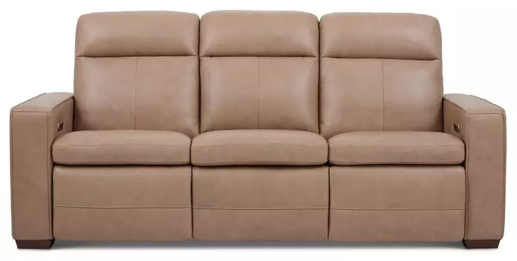 Dutch Desert Tan Leather 91" Zero Gravity Power Reclining Sofa with Power Lumbar and USB Charging