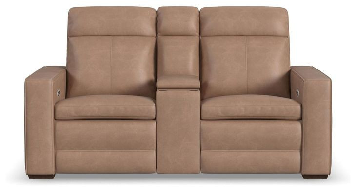Dutch Desert Tan Leather 78" Zero Gravity Power Reclining Loveseat with Console and USB Charging