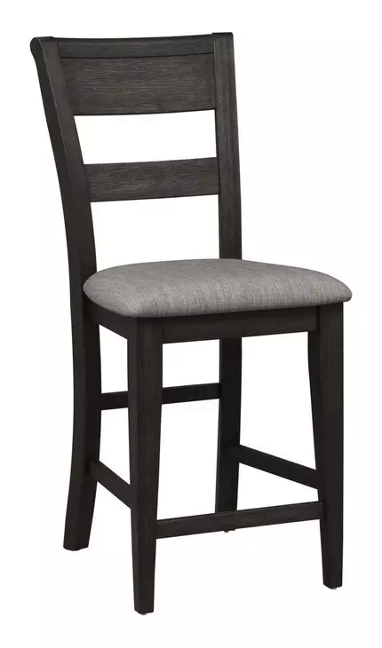 Oak Crossing Dark Chestnut and Gray Upholstered 7 Piece Extendable Gathering Dining Set
