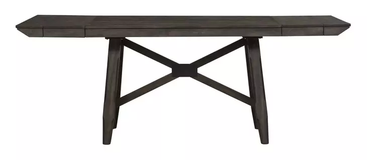Oak Crossing Dark Chestnut and Gray 6 Piece Extendable Gathering Dining Set