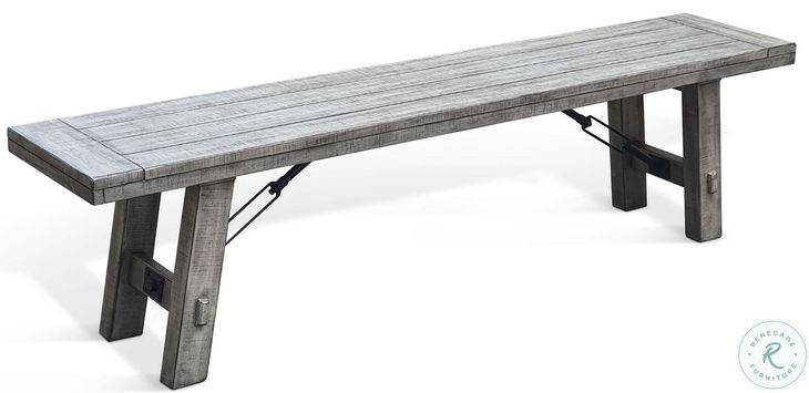 Maple Haze Alpine Gray 72" Dining Bench with Turnbuckle