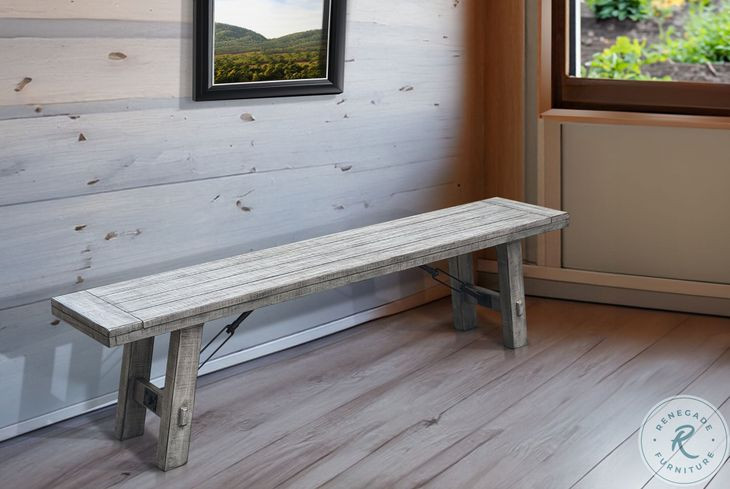 Maple Haze Alpine Gray 72" Dining Bench with Turnbuckle