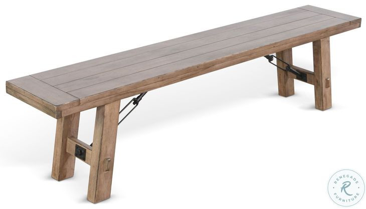 Cozy Luxe Buckskin 72" Dining Bench with Turnbuckle