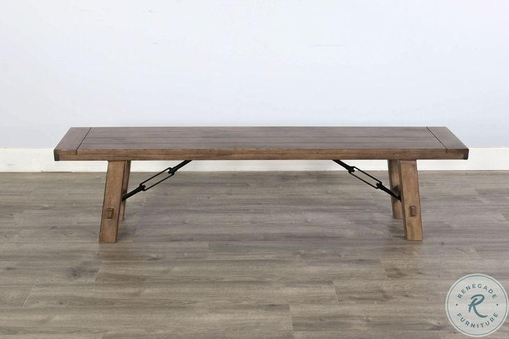 Cozy Luxe Buckskin 72" Dining Bench with Turnbuckle