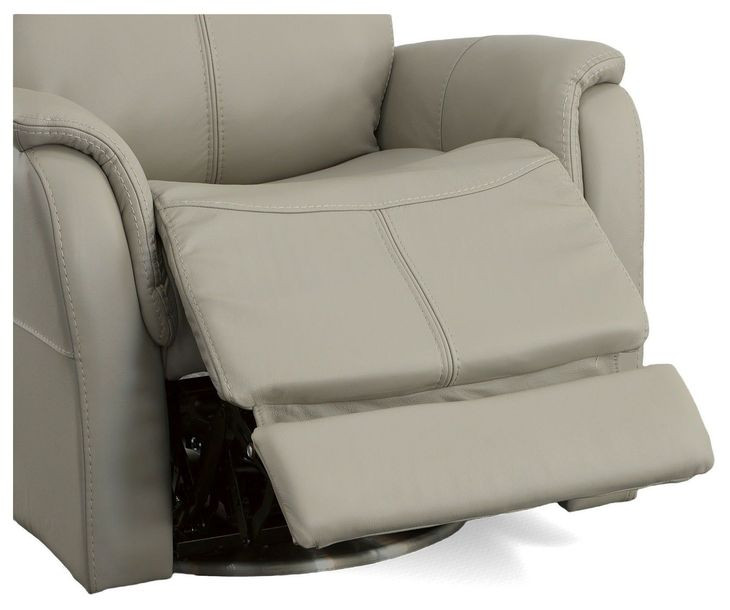View Beige Leather Swivel Power Recliner With Power Headrest And Lumbar