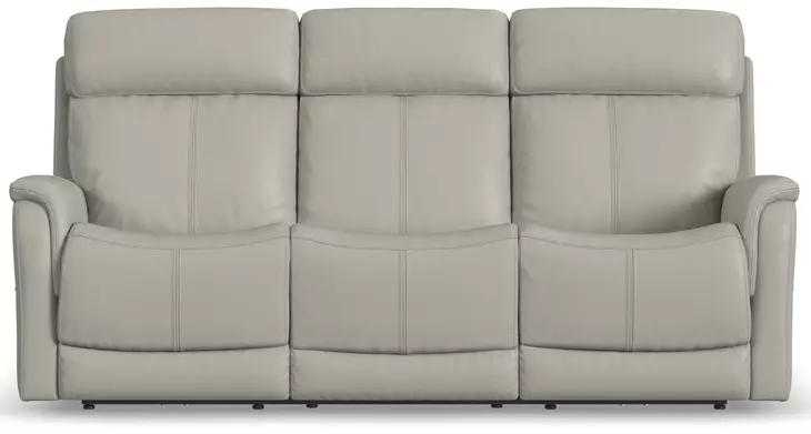 View Dove Power Reclining 85" Sofa With Power Headrest And Lumbar