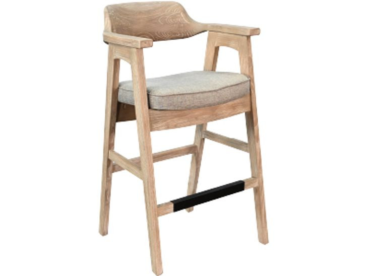 Brookline Wheat Custioned Seat Bar Stool Set of 2