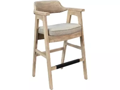 Brookline Wheat Custioned Seat Bar Stool Set of 2