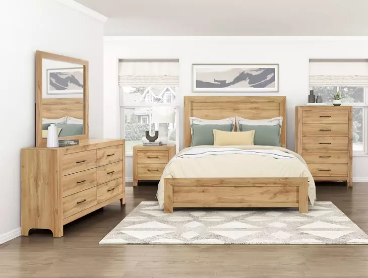 Corbin Natural Queen Panel Bed