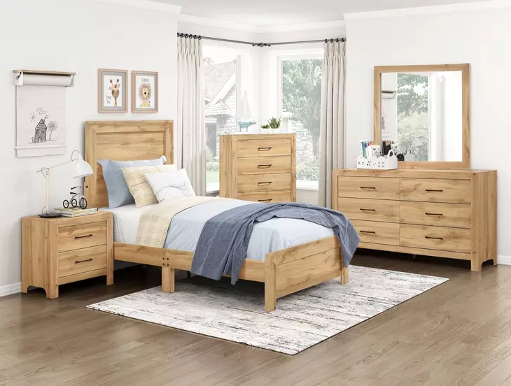 Corbin Natural Youth Panel Bedroom Set