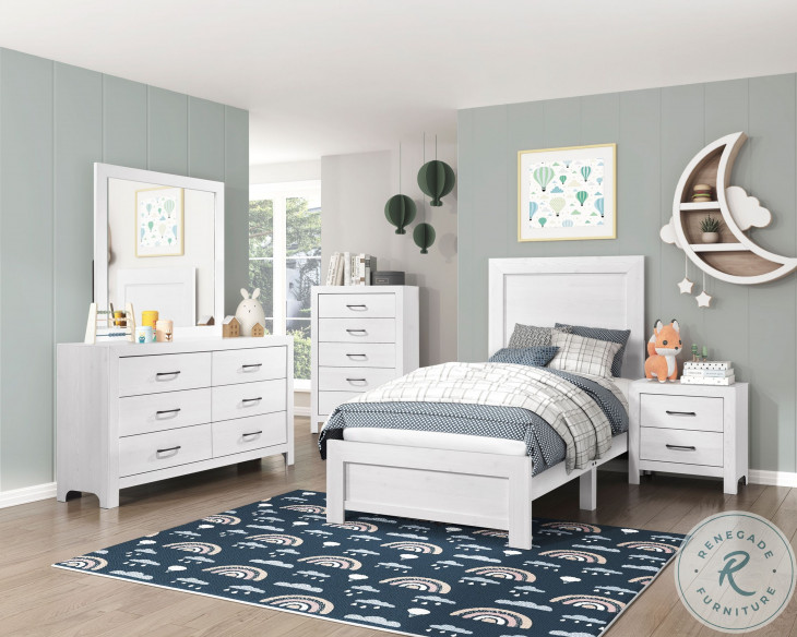 Corbin White Youth Panel Bedroom Set In A Box from Homelegance