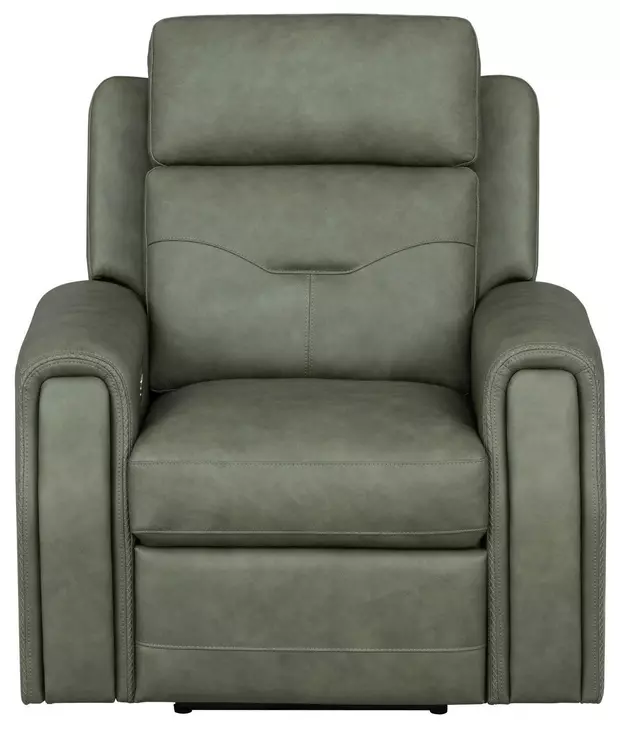 Felix Gray Leather Zero Gravity Triple Power Recliner with USB Charging and Heat Massage