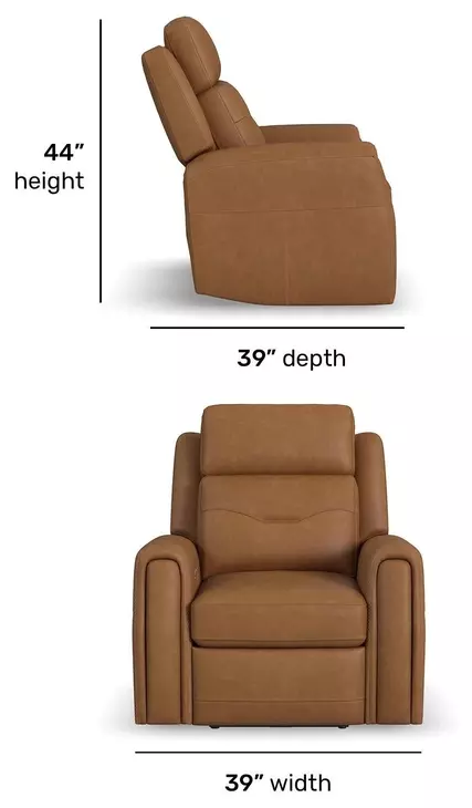 Felix Toasted Almond Leather Zero Gravity Triple Power Recliner with USB Charging and Heat Massage