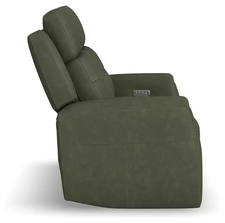 Felix Green Leather Zero Gravity Triple Power Reclining Living Room Set