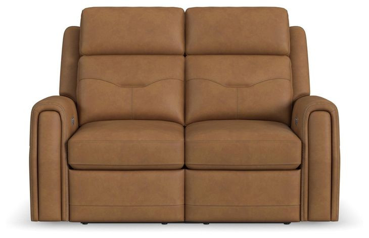 Felix Brown Leather 63" Zero Gravity Triple Power Reclining Loveseat with USB Charging and Heat Massage