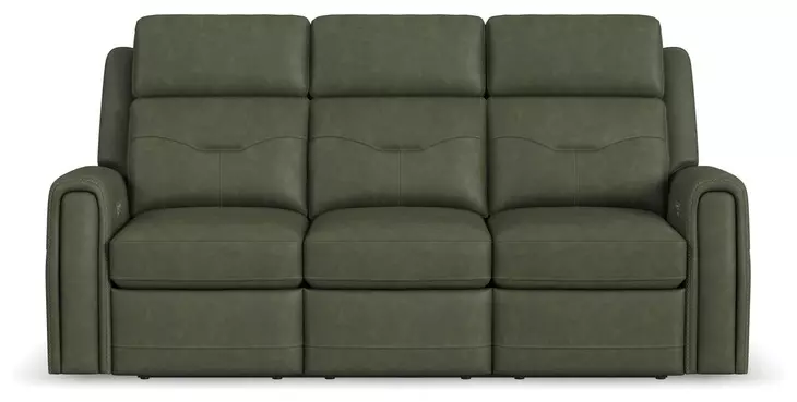 Felix Green Leather Zero Gravity Triple Power Reclining Living Room Set