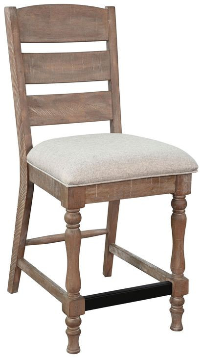 Sierra Beige Upholstered Counter Height Stool Set of 2