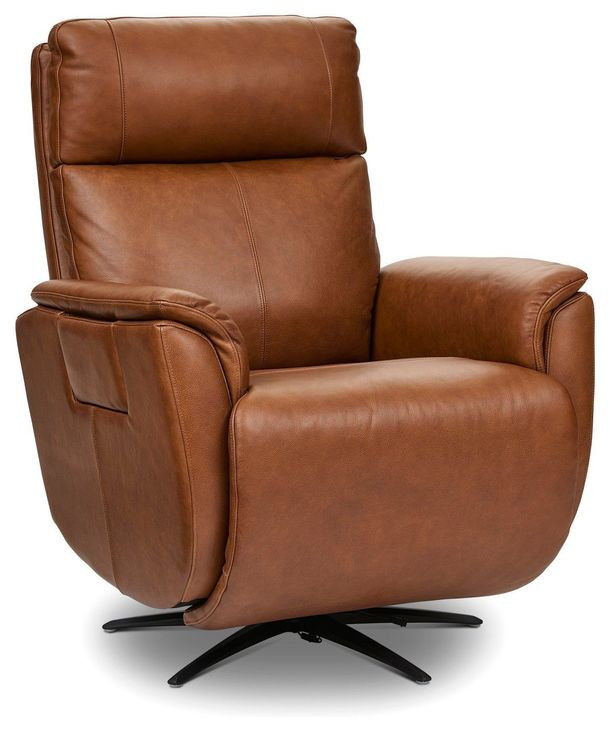 Cove Autumn Leather Zero Gravity Swivel Power Recliner with USB Charging and Heat Massage